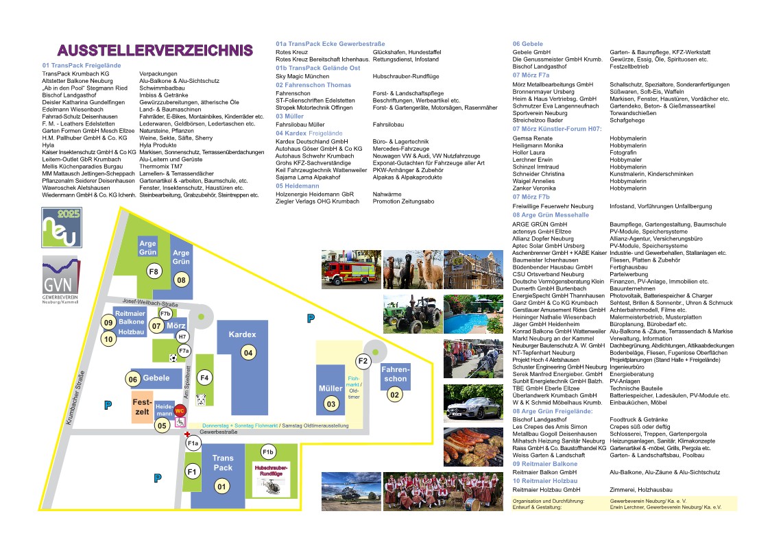 Ausstellerverzeichnis & Lageplan 2025 - Aktualisiert